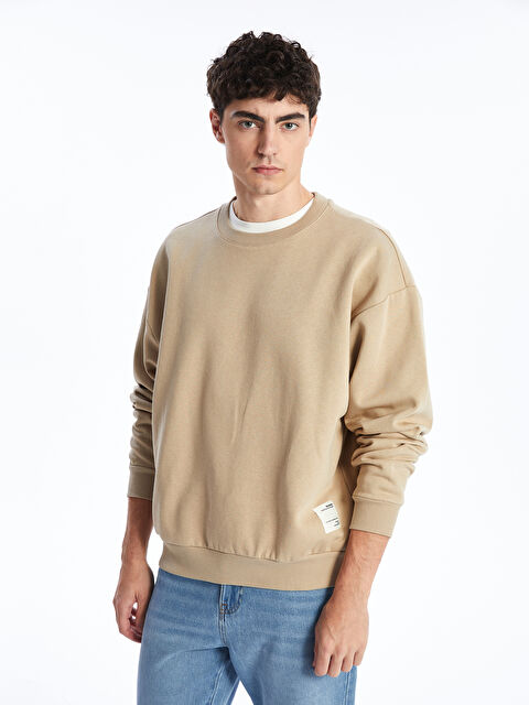 XSIDE Bisiklet Yaka Baskılı Erkek Kalın Sweatshirt - W4IM88Z8-YJ3