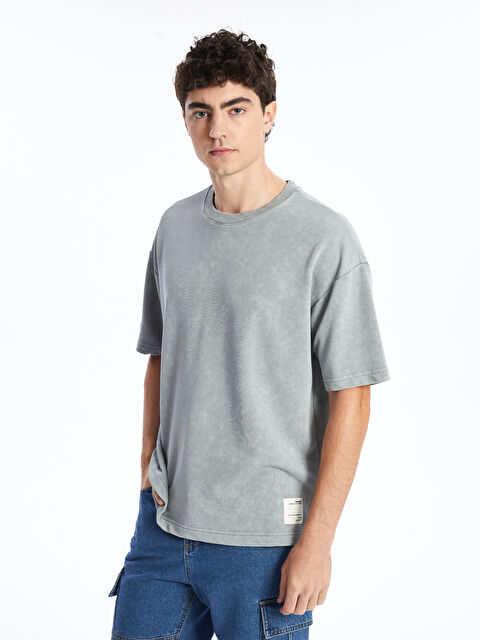 XSIDE Bisiklet Yaka Kısa Kollu Erkek Sweatshirt - W4IN00Z8-J1W