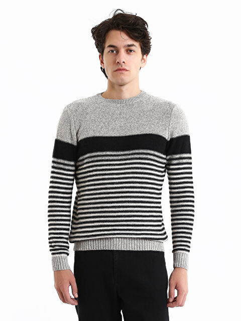 LCWAIKIKI Classic Crew Neck Striped Men's Knitwear Sweater - W4IN29Z8-CX7