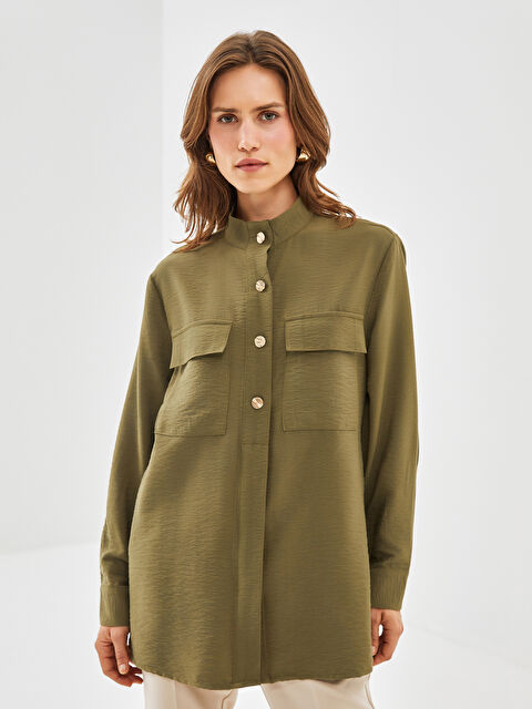 LCWAIKIKI Classic Hakim Yaka Kadın Gömlek Tunik - W4IO13Z8-HCB