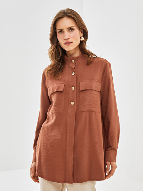 LCWAIKIKI Classic Hakim Yaka Kadın Gömlek Tunik - W4IO13Z8-Q7U