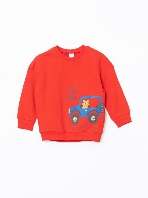 LCW ECO Bisiklet Yaka Baskılı Erkek Çocuk Sweatshirt - W4IO65Z1-GYE