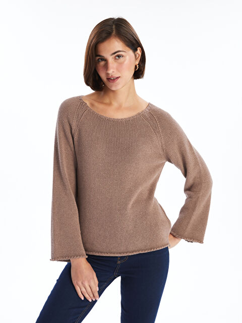 LCWAIKIKI Classic Bisiklet Yaka Kadın Triko Kazak - W4IP02Z8-DMU