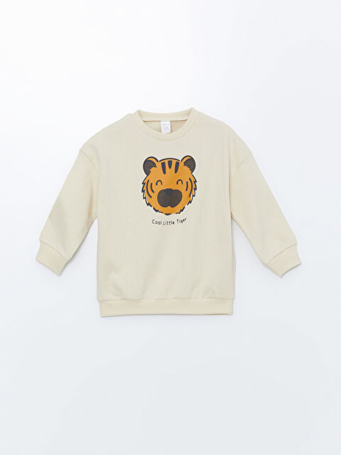 LCW ECO Bisiklet Yaka Uzun Kollu Baskılı Erkek Bebek Sweatshirt - W4IP80Z1-QVM
