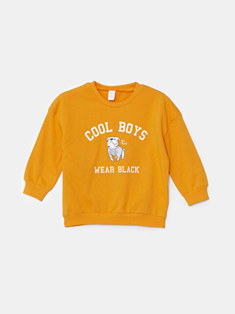 LCW ECO Bisiklet Yaka Baskılı Erkek Bebek Sweatshirt - W4IP82Z1-FGY