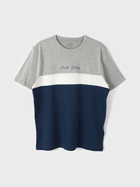 LCWAIKIKI Classic Crew Neck Short Sleeve Printed Combed Cotton Men's T-shirt - W4IP83Z8-DFL