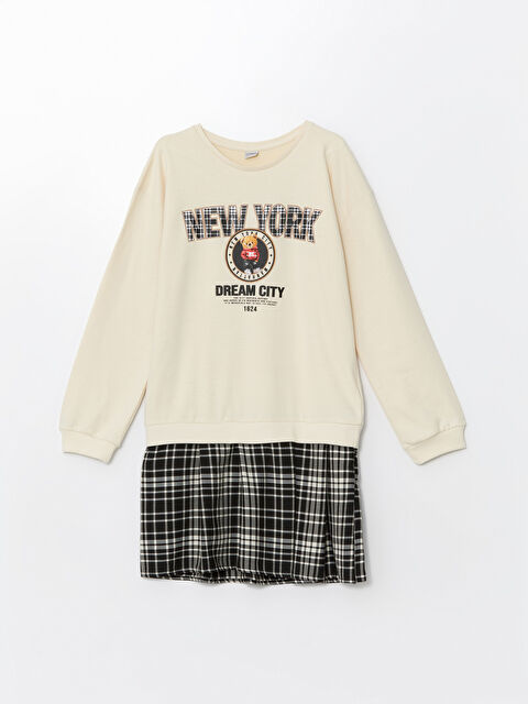 LCW Kids Bisiklet Yaka Kız Çocuk Elbise - W4IP99Z4-FF7