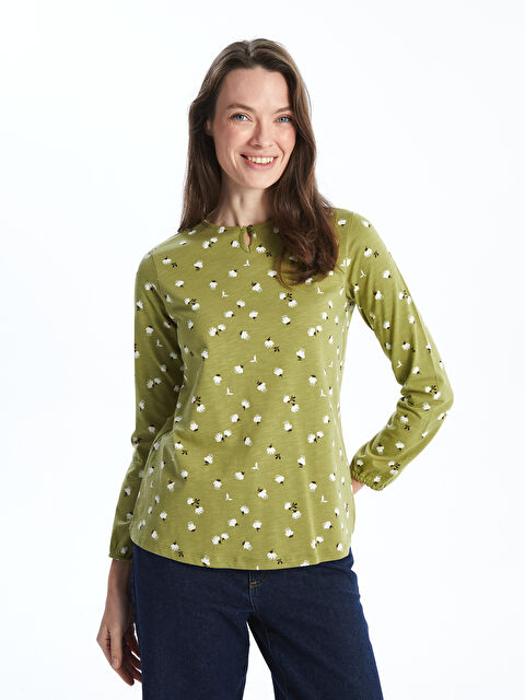 LCW Grace Bisiklet Yaka Desenli Kadın Bluz - W4IQ18Z8-LRR