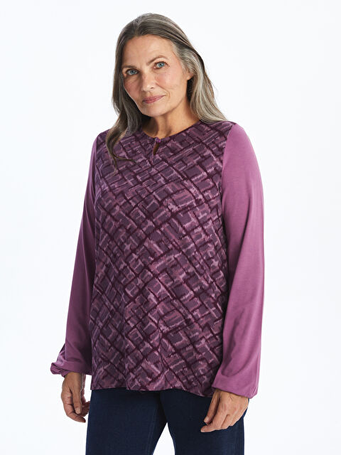 LCW Grace Bisiklet Yaka Desenli Kadın Bluz - W4IQ20Z8-HCA