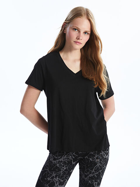 LCWAIKIKI Classic V-Neck Plain Short Sleeve Women's T-Shirt - W4IQ64Z8-CVL