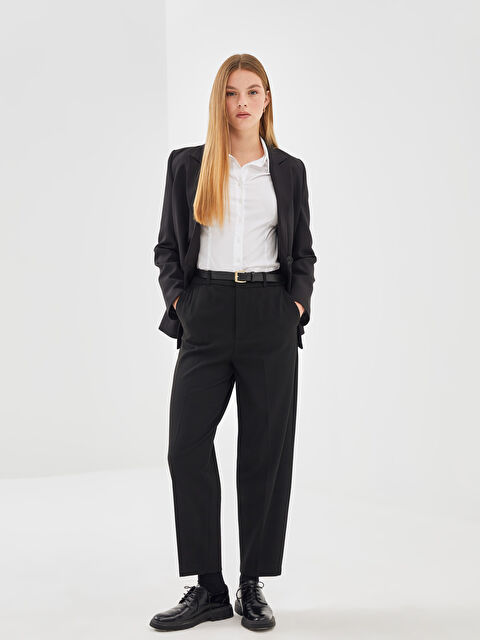 LCW Vision Beli Kemerli Loose Fit Kadın Pantolon - W4IQ89Z8-CVL