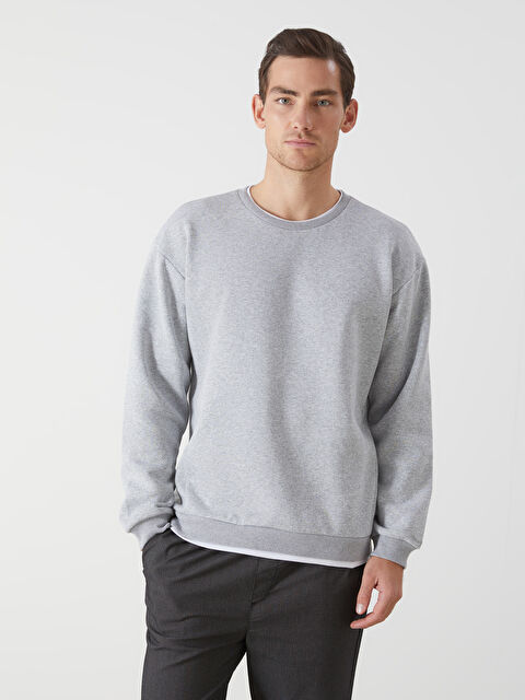 LCW ECO Bisiklet Yaka Uzun Kollu Erkek Sweatshirt - W4IR25Z8-LAK