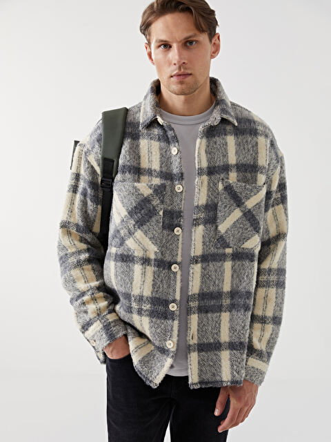 XSIDE Rahat Kalıp Uzun Kollu Ekose Erkek Gömlek Ceket - W4IS27Z8-LKQ