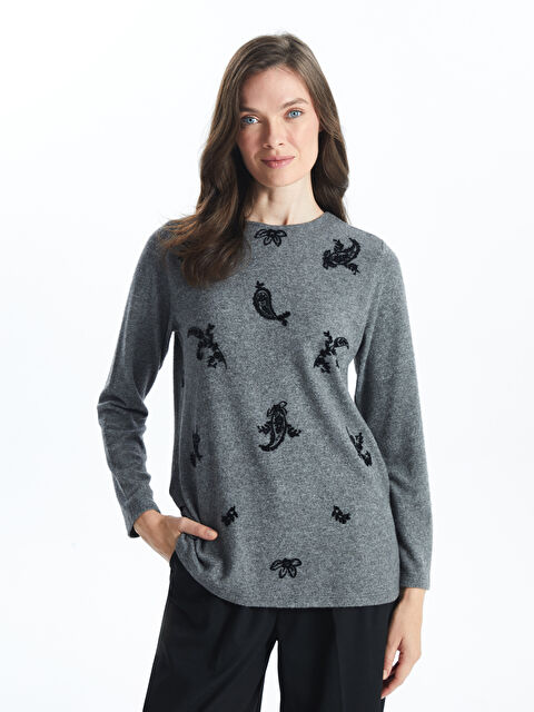 LCW Grace Bisiklet Yaka Nakışlı Kadın Bluz - W4IS37Z8-L8N