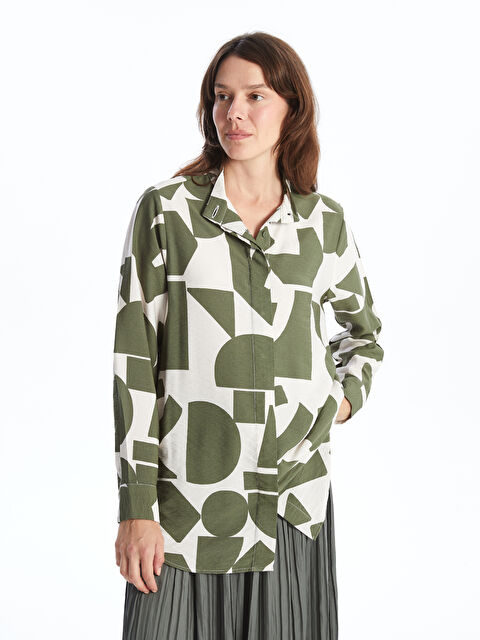 LCWAIKIKI Classic Hakim Yaka Desenli Kadın Gömlek Tunik - W4IT82Z8-LRR