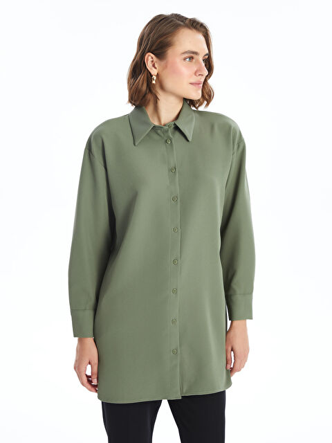 LC WAIKIKI Düz Oversize Kadın Gömlek Tunik - W4IV22Z8-QTA