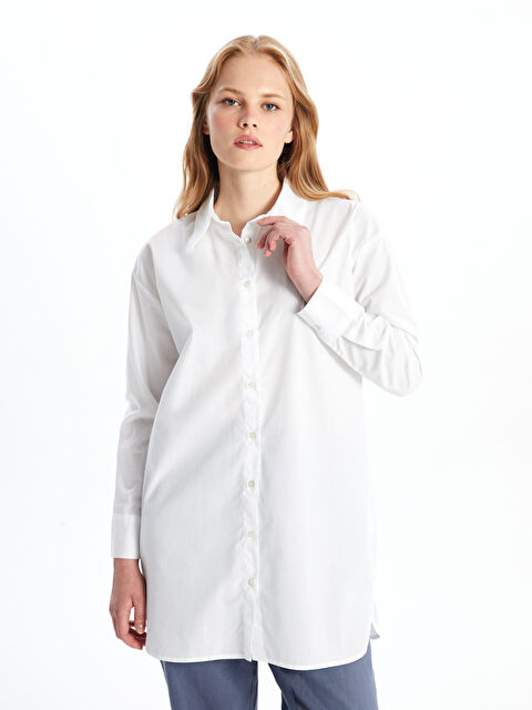 LC WAIKIKI Düz Oversize Kadın Gömlek Tunik - W4IV30Z8-Q6K