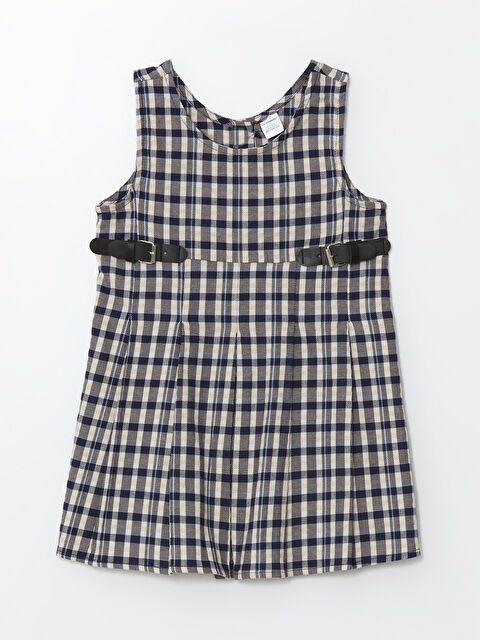 LCW Kids Bisiklet Yaka Ekose Desenli Kız Bebek Elbise - W4IV67Z1-LN6