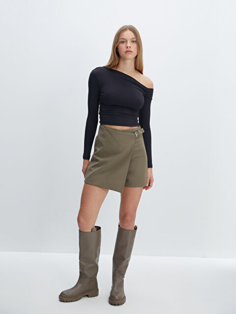 LCW Vision Dar Fit Kadın Şort Etek - W4IY00Z8-DYF