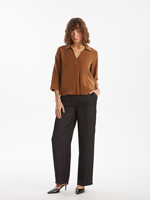 LCW Vision Beli Lastikli Saten Kadın Pantolon - W4IY01Z8-CVL