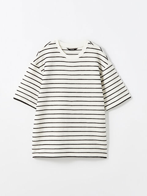 XSIDE Bisiklet Yaka Kısa Kollu Çizgili Penye Erkek Tişört - W4J002Z8-LJX