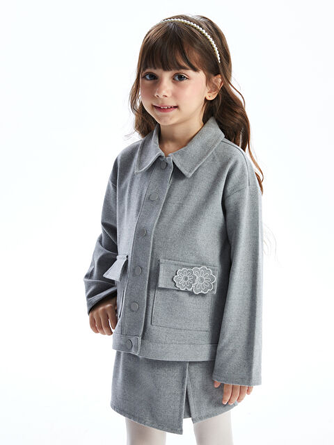 LCW Kids Uzun Kollu Çiçekli Kız Çocuk Ceket - W4J023Z1-JMD