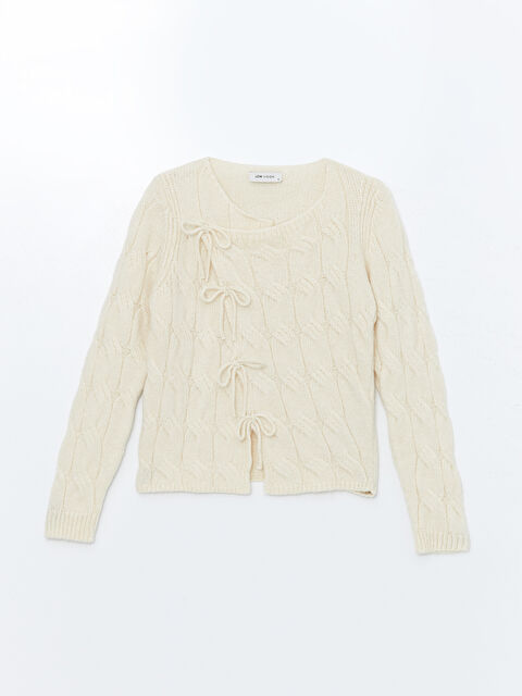 LCW Vision Bisiklet Yaka Kendinden Desenli Kadın Triko Kazak - W4J061Z8-FDU