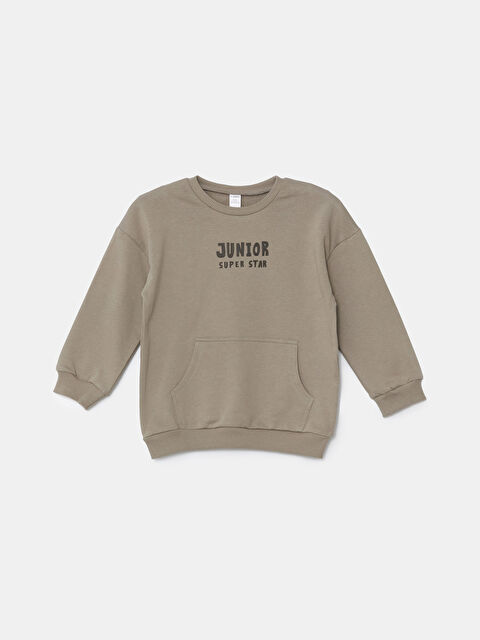 LCW Kids Bisiklet Yaka Uzun Kollu Baskılı Erkek Çocuk Sweatshirt - W4J113Z1-KL8