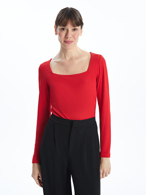 LCWAIKIKI Classic Kare Yaka Kadın Body - W4J121Z8-S00