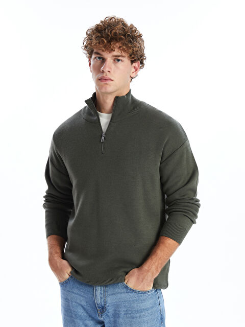 XSIDE Dik Yaka Uzun Kollu Erkek Triko Kazak - W4J124Z8-YJX