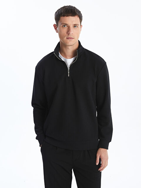 LCW Vision Dik Yaka Erkek Sweatshirt - W4J146Z8-CVL