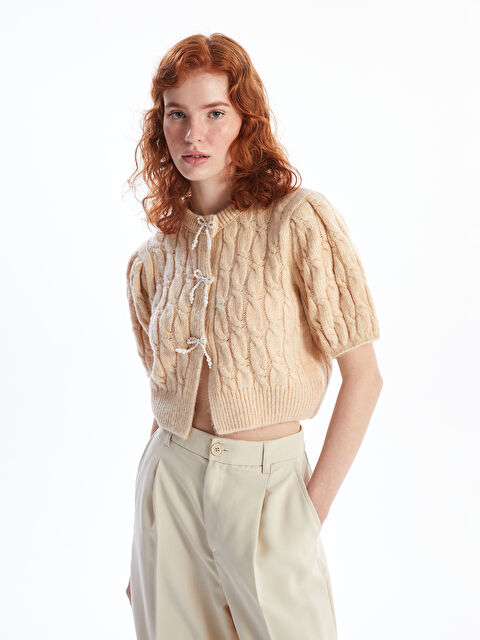 LCW Vision Kurdele Detaylı Balon Kollu Prenses Kazak - W4J158Z8-FRT