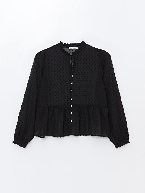 LCW Vision Bağlamalı Yaka Dokulu Kadın Bluz - W4J177Z8-CVL