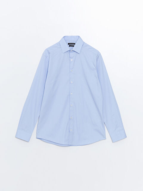 LCW BUSINESS Slim Fit Uzun Kollu Gabardin Erkek Gömlek - W4J181Z8-CU5