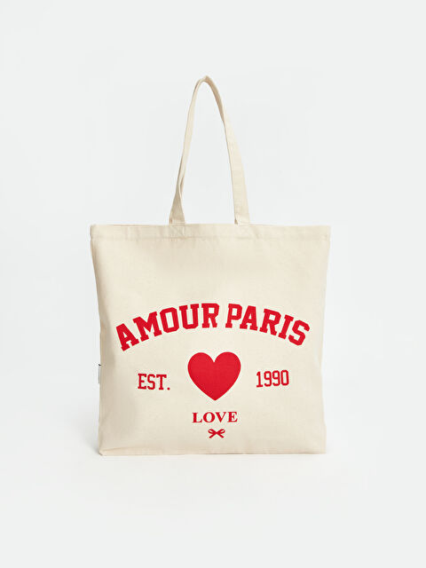 LCW JOY Kalp Baskılı Kadın Bez Çanta