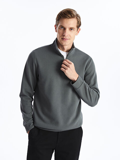 LCWAIKIKI Classic Dik Yaka Erkek Sweatshirt - W4J277Z8-YNT