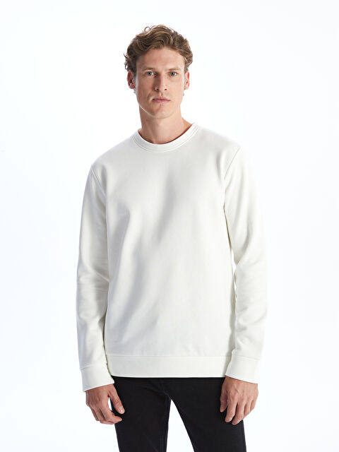 LC WAIKIKI Bisiklet Yaka Uzun Kollu Erkek Kalın Sweatshirt - W4J289Z8-Q6K