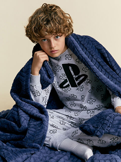 LCW Kids Bisiklet Yaka PlayStation Baskılı Erkek Çocuk Pijama Takımı - W4J328Z4-998