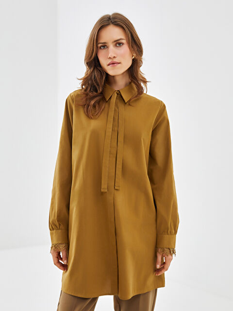 LCWAIKIKI Classic Poplin Kadın Gömlek Tunik - W4J378Z8-DMK