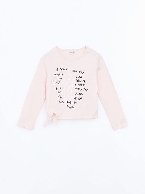 LCW ECO Bisiklet Yaka Kız Çocuk Tişört - W4J386Z4-KFG