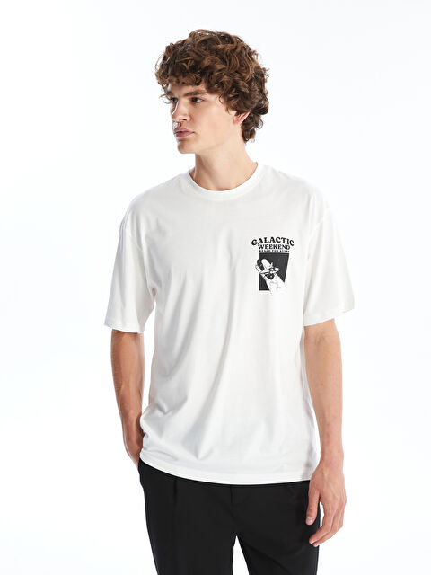 XSIDE Bisiklet Yaka Kısa Kollu Baskılı Penye Erkek Tişört - W4J408Z8-R9J