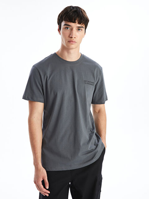 XSIDE Bisiklet Yaka Kısa Kollu Baskılı Penye Erkek Tişört - W4J411Z8-YAN