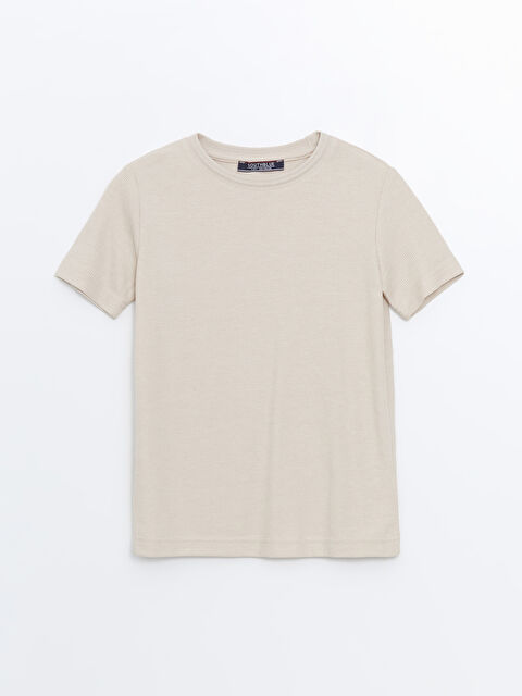 LCW Vision Bisiklet Yaka Basic Kısa Kollu Erkek Çocuk Tişört - W4J502Z4-HZZ