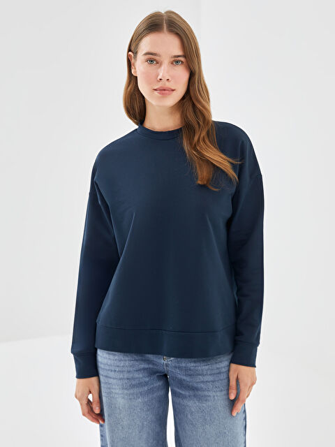 LC WAIKIKI Bisiklet Yaka Oversize Kadın Sweatshirt - W4J511Z8-RFH