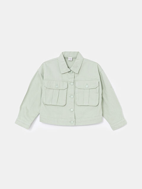 LCW Kids Gömlek Yaka Kız Çocuk Jean Ceket - W4J554Z4-TPN