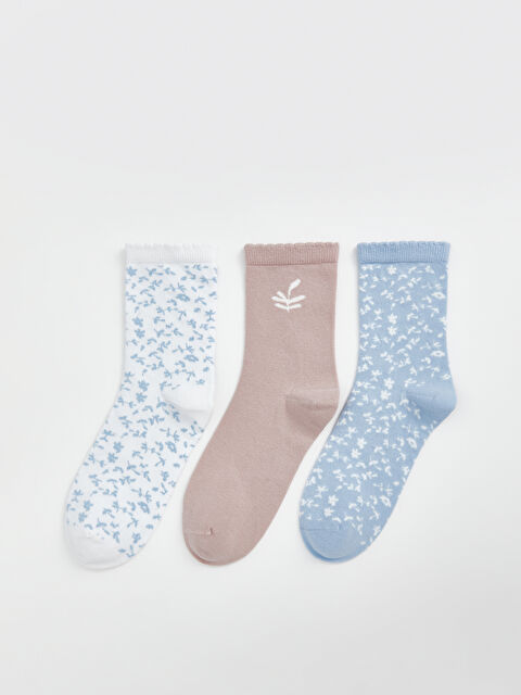 LCW ECO Desenli Kadın Soket Çorap 3'lü - W4J588Z8-J5E