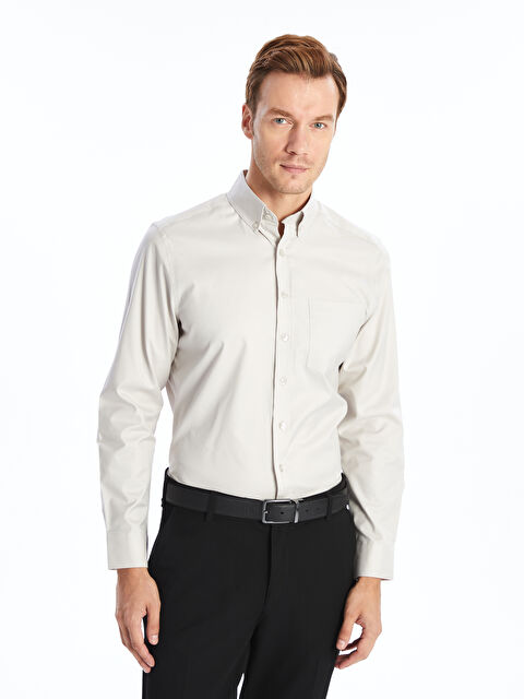 LCWAIKIKI Classic Regular Fit Uzun Kollu Poplin Erkek Gömlek - W4J619Z8-CV3