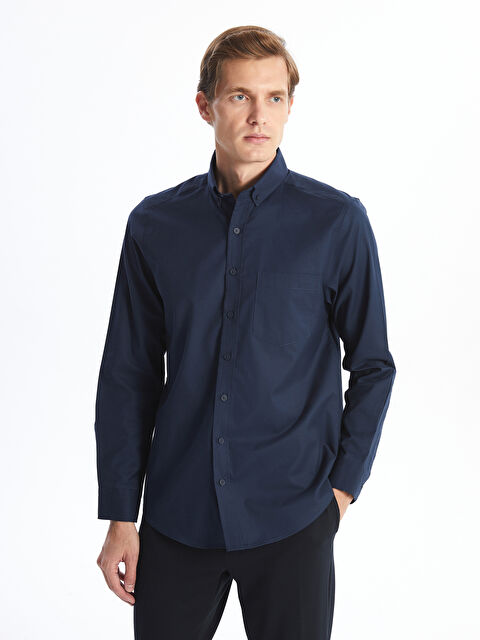LCWAIKIKI Classic Regular Fit Uzun Kollu Poplin Erkek Gömlek - W4J619Z8-QTL