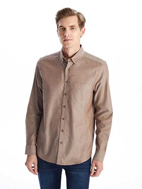 LCWAIKIKI Classic Regular Fit Uzun Kollu Poplin Erkek Gömlek - W4J620Z8-HHN