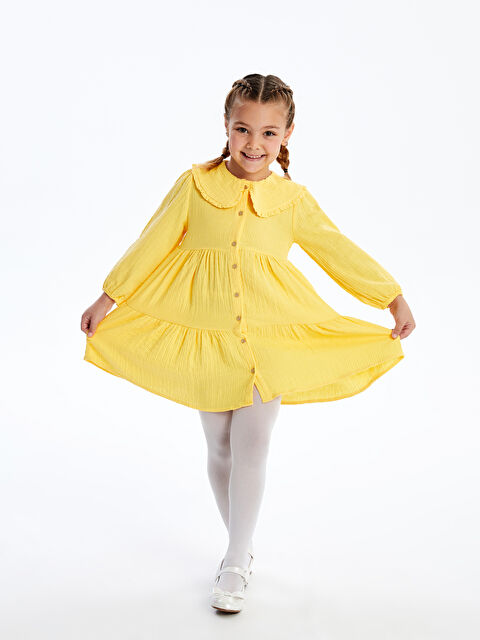 LCW Kids Bebe Yaka Uzun Kollu Kız Bebek Elbise - W4J669Z1-G6R